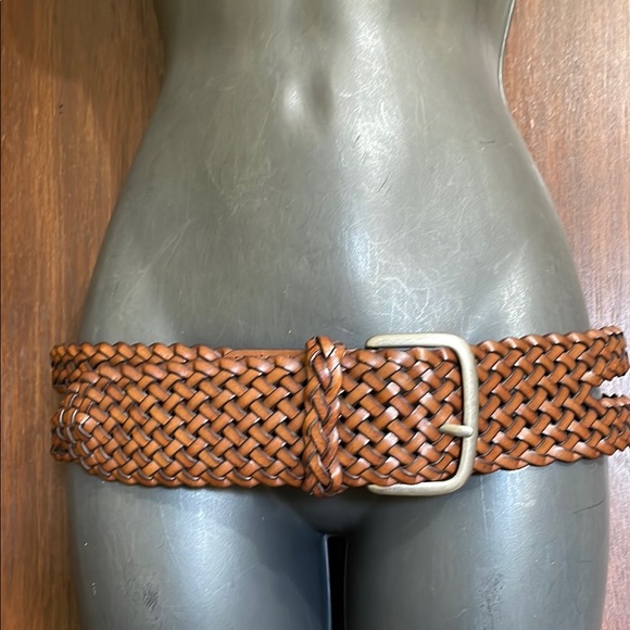 Wide woven leather statement, belt - Picture 1 of 5
